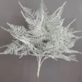 Detalle de rama de helecho artificial, tallo de planta escarchada blanca deco hogar - H40CM / 010 Blanco