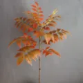 Detalle de rama de hojas de otoño artificiales, follaje naranja realista para decoración. - H90CM / 3# Rojo Otoño