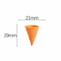 Mini resin ice cream cone detail view, miniature food play DIY craft material display. - Flat Top Cone