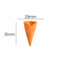 Mini resin ice cream waffle cone detail view, DIY phone case charm miniature food craft accessory. - Scalloped Top Cone