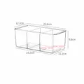 Boîte de rangement de bureau en plastique transparent avec compartiments fixes, petit bac. - Clair 3 Compartiments Non Amovibles (#4778) / 1 Pièce/Paquet (25.8x12.2x9.8cm)