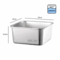 Bassin carre en acier inoxydable cuisine legumes fruits panier egouttoir 2500ml - Bassin en Inox - Haut