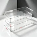 Boîte de rangement transparente en acrylique pour clavier étagère de présentation de bureau - Grande Boîte de Rangement de Clavier Triple Couche (Pour 108 Touches) / Stockage Inversé Sans Couvercle