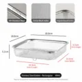 Panier de passoire de cuisine rectangulaire en acier inoxydable pour laver légumes et fruits. - Passoire Inox - Basse