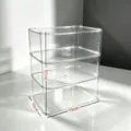 Boite de rangement clavier acrylique transparente multi-étages protecteur de bureau - Boîte de Rangement Souris Triple Couche / Stockage Inversé Sans Couvercle