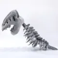 Graues Plüsch Dinosaurier Skelett Spielzeug Schädel Maske Requisite für kreatives Rollenspiel. - 90cm 6 Rippen / Grau