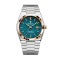 Men's stainless steel quartz watch with luminous hands, stylish waterproof business casual wristwatch. - x1 Two-Tone Gold Case Green Dial