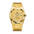 Binbond men luxury gold quartz watch, stylish waterproof steel strap business wristwatch variant. - x1 All Gold Style
