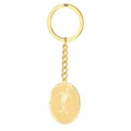 Gouden roestvrijstalen voetbal sport thema ovale sleutelhanger voor fans en sporters cadeau - Voetbal / Goud