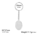 Roestvrijstalen ovale honkbal sleutelhanger sportliefhebber sieraden cadeau hanger - Baseball / Staalkleur
