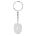 Roestvrij staal volleybal sleutelhanger, zilveren ovale hanger sport sleutelring voor fans cadeau. - Volleybal / Staalkleur