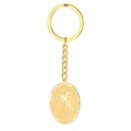 Gouden roestvrij staal hockey speler ovale sleutelhanger sport fan accessoire item - IJshockey / Goud