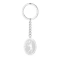 Roestvrij staal tennis sleutelhanger ovale hanger sport liefhebber cadeautje voor man en vrouw - Tennis / Staalkleur