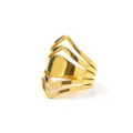 Exquisite gold-plated multi-layer geometric ring, modern irregular design for women's fashion wear. - Size 6 / Gold Style 4