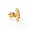 Gold irregular open ring, niche design light luxury fashion jewelry for women daily commute. - Size 6 / Gold Style 2