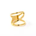 Gold irregular multi-layer ring detail close up, minimalist fashion chic finger jewelry. - Size 6 / Gold Style 1