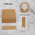 Craft kraft paper gift tags with hemp rope, 100pcs thank you tags for packaging and decor. - 100 Sheets/Pack / Kraft Color