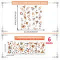 Autumn leaf bird window sticker detail showing assembled size and 6 sheets delivery layout. - 30x20cm (6 Sheets/Pack)