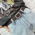 Dames riem zonder gat vierkante gesp leer casual retro minimalistische broekriem - Stijl Zonder Gat / koffiekleur