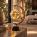 LED hemp rope moon decorative lamp bedside night light cozy warm lighting string light ambiance - Yellow
