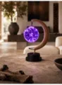 LED Hemp Rope Moon Table Lamp Purple Fairy String Light Bedroom Decorative Light - Purple