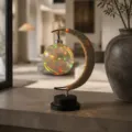 LED Hemp Rope Moon Night Light Decorative Lamp with Colorful LED String Lights for Bedroom Decor. - Rainbow