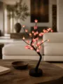 LED Kirschblüten Baum Licht, romantische rosa Blumen Nachtlampe, Schlafzimmer USB Deko Lampe. - Rote Pflaumenblütenbaum Lampe