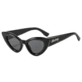 Schwarze Katzenaugen Sonnenbrille fuer Damen Retro ovale Sonnenbrillen modische Brille - Schwarzer Rahmen Schwarz Graue Gläser