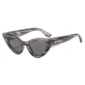 Vintage Katzenaugen Sonnenbrille für Damen, modische marmorierte Retro Sonnenbrille Auto. - Grau Gestreifter Rahmen Schwarzgraue Gläser