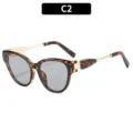 Retromode Damen Sonnenbrille im eckigen Design mit Schildpattgestell und grauen Gläsern. - Retro Quadratischer Rahmen Stil (8109) / Schildpatt Rahmen Hellgraue Gläser