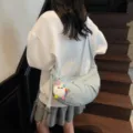 Koreanischer plissierter Nylon Umhängetasche leichten Makronen Knödel Schultertasche - Ohne Anhänger / Blau