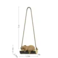 Mignon petit ours endormi sur balançoire décoration de voiture rétroviseur, 11cm. - Style B Ours Terre / Corde Courte