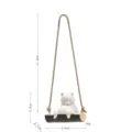 Mignon pendentif de voiture ours polaire balançoire figurine en résine décoration auto - Style C Balançoire Ours Polaire à Corde Courte / 11.0cm x 4.6cm x 2.7cm