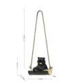 Mignon petit ours noir pendentif balançoire voiture décoration rétroviseur intérieur cadeau - Style C Balançoire Petit Ours Noir à Corde Courte