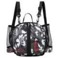 Sac à dos rond de basketball camouflage avec bretelles, poches en filet et fermeture éclair. - 10L / Camouflage Noir à Double Épaule