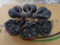 Comfortable bicycle saddle with shock absorption springs, durable mountain bike seat replacement. - Black Spring