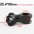 Attacco manubrio bici nero 25.4x60mm in lega per mountain bike e bici da strada - 25.4