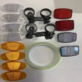 Bicycle reflector set front rear night safety warning reflectors mounting brackets tape - Yellow