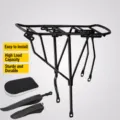 Portapacchi posteriore per mountain bike robusto con cuscino e parafango per trasporto. - Set di Piccolo Foro Pieno Ispessito