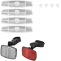Bicycle reflector set front and rear safety warning reflectors with mounting brackets for mountain bikes - Multicolor