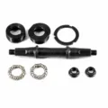 Kit de pieces d'axe de boitier de pedalier avec roulements pour velo route VTT - 5S Boîtier de Pédalier + Jeu de Direction + Cage à Billes / Ensemble / Noir