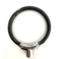Détail de l'antivol de vélo, câble en acier épaissi et boîtier en alliage de sécurité. - Taille unique / Noir