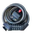 5-digit bicycle cable lock with mounting bracket, heavy-duty security lock for mountain bikes. - One Size / Black