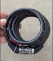 Black bicycle cable lock with 4-digit combination, secure steel wire loop bike lock. - One Size / Black Without Paper Card