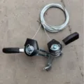 Mountainbike Schalthebel Set Aluminium Daumenschaltung mit Kabel für 18 21 Gang - Einheitsgröße / Bedruckt