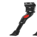 Adjustable aluminum bicycle kickstand mountain bike side support stand with red button. - Black Aluminum Three-Hole Thickened