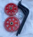 Kids bicycle training wheels replacement parts set with flashing red wheels and metal brackets. - 12-20 / Thickened Red Wheel