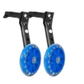 Paire de roues d'entraînement pour vélo enfant avec LED clignotantes bleues et supports - 16-24 / Support Noir + Roue Étroite Bleue