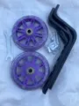 Kids bicycle training wheels set with purple flashing wheels, brackets, and wrench kit. - 12-20 / Thickened Purple Wheel