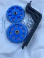 Kids bicycle training wheels, blue flashing wheels set with metal brackets and wrench tools - 12-20 / Thickened Blue Wheel